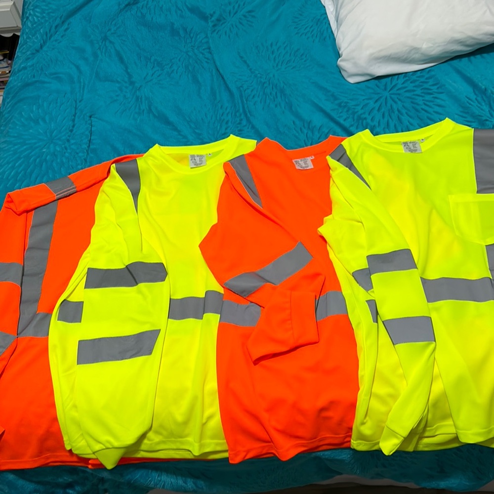 Outdoor Work shirts for men Fluorescent yellow and orange NEVER been worn